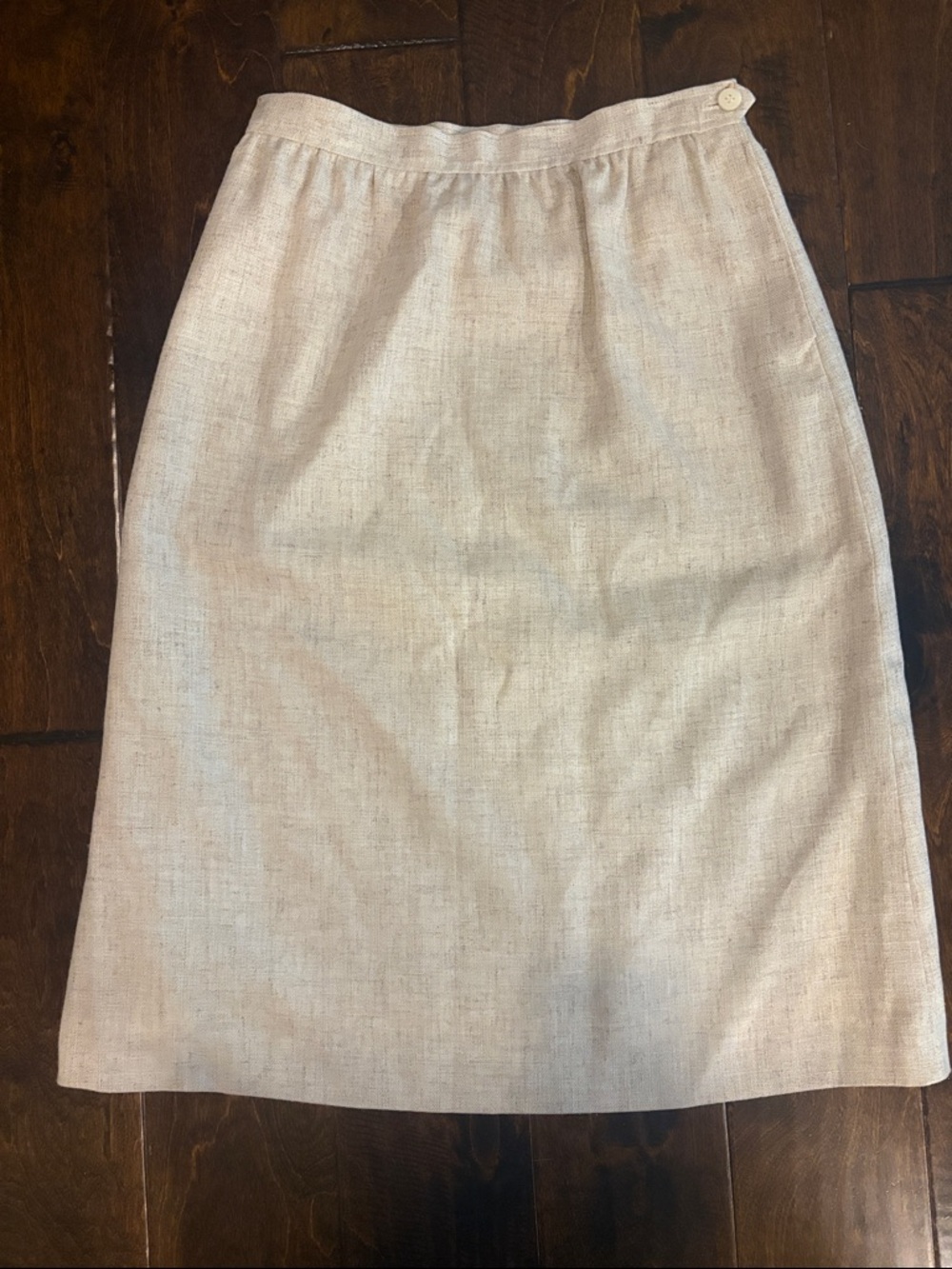 Vintage Cream Linen-Blend Women’s Skirt